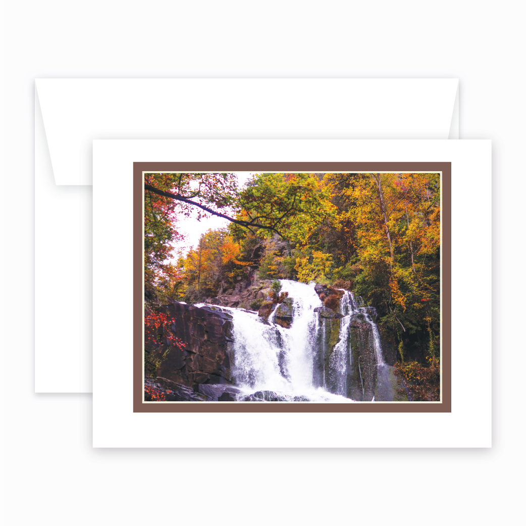 Colors of Fall Waterfall Fall Card Blank front card image