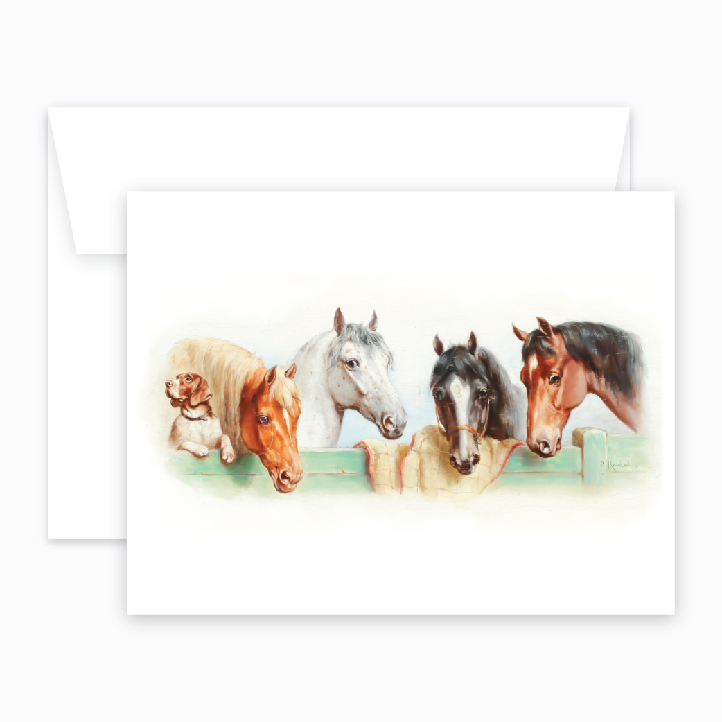 Horse Farm Friends Card Blank front card image