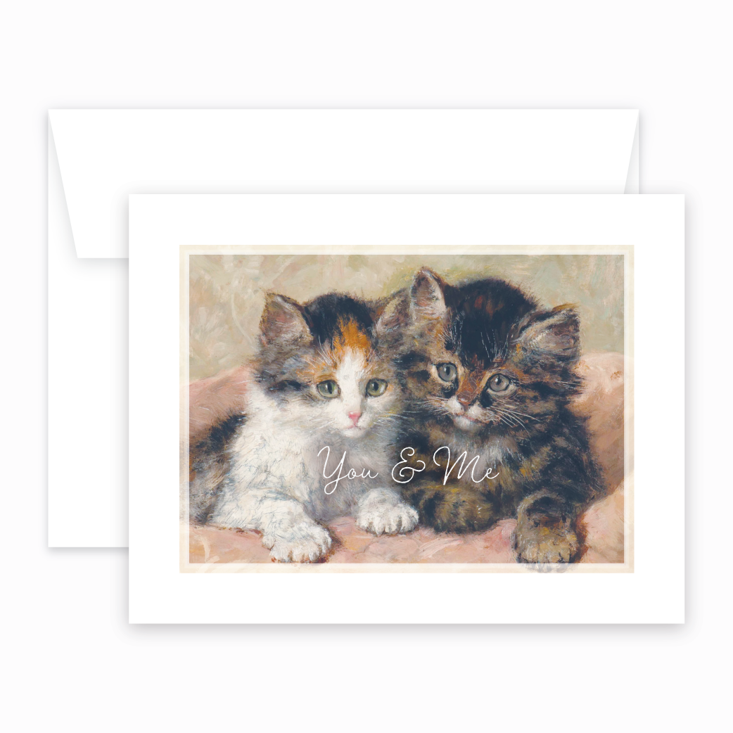 You and Me Cute Kittens Valentine's Day Card Blank front card image