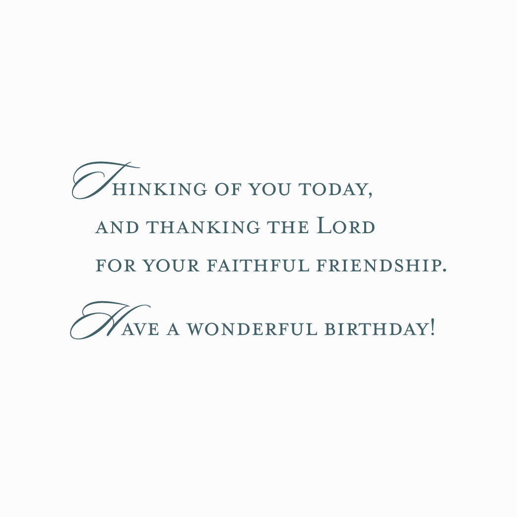 Tranquil Lake Friend Birthday Card inside card message