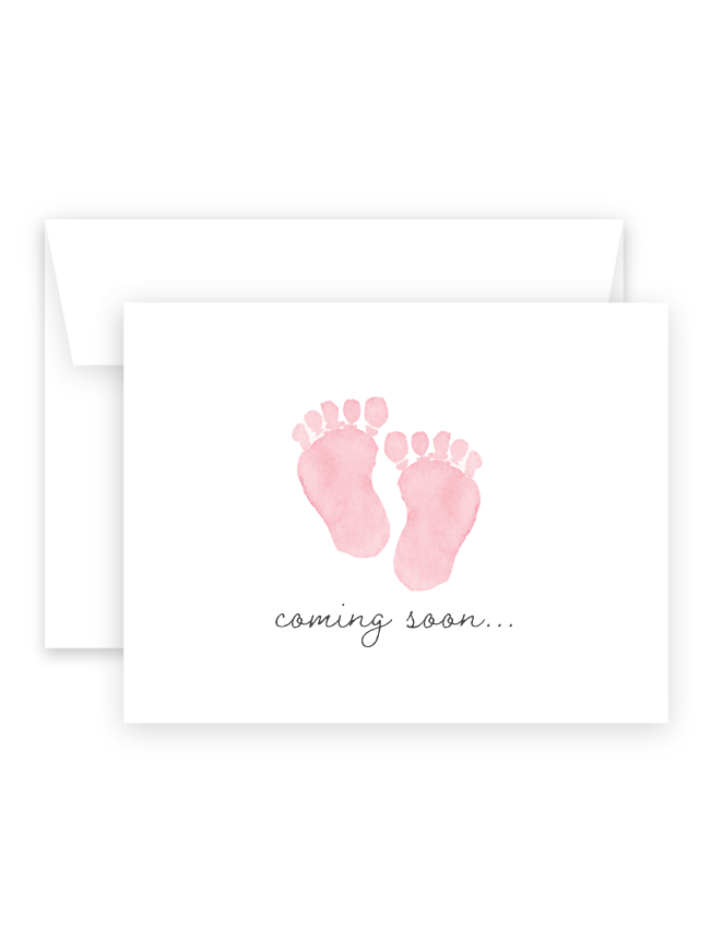 Coming Soon Baby Girl Announcement New Baby Card home printable greeting card design