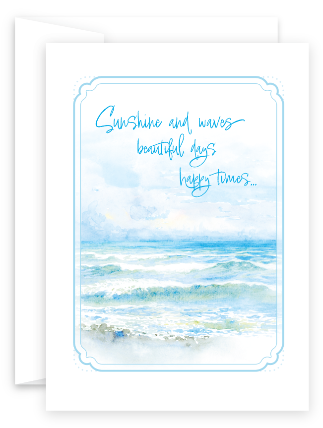 Sunshine and Waves Birthday Card envelope design
