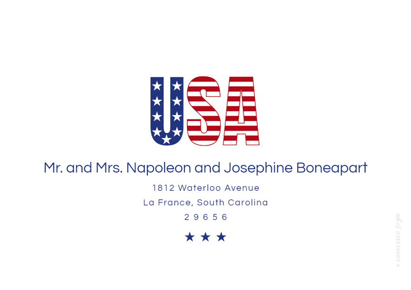 USA home printable envelope address template design