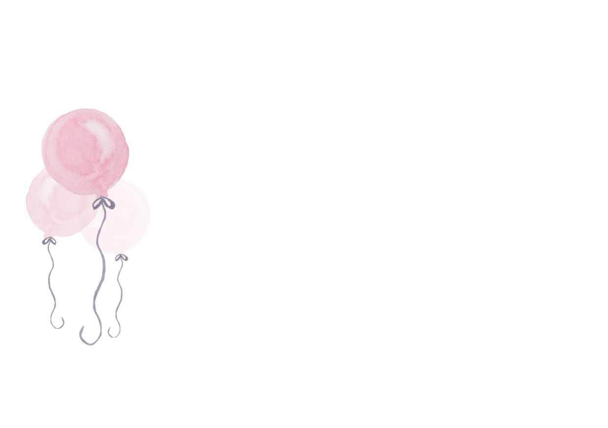 Pink Balloons home printable envelope address template design